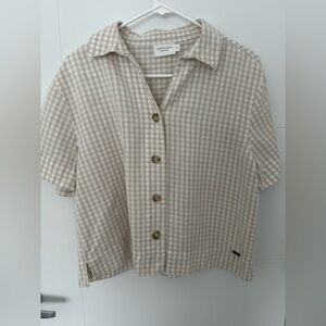 Cozy Earth Beige Checkered Shirt